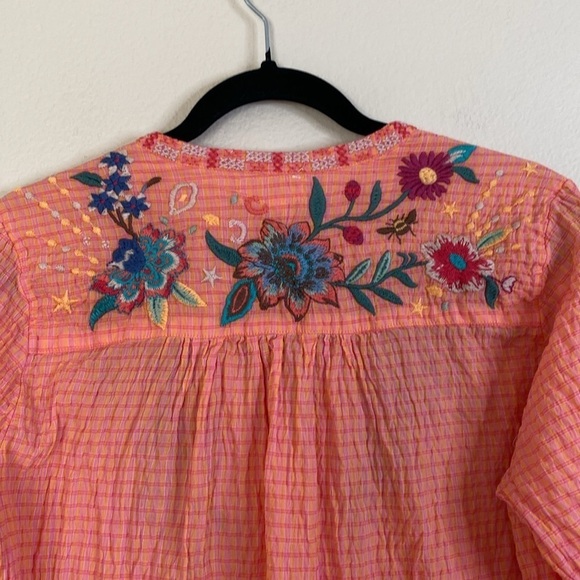 Johnny Was Olinda puff sleeve effortless blouse medium EUC - Picture 7 of 9